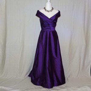 Vintage purple 100% silk formal ball gown